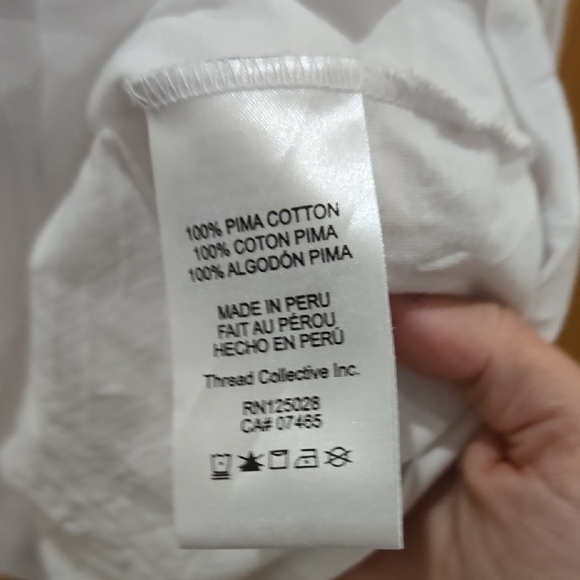 Psycho Bunny White Long Sleeve V-Neck Tee, VGUC, Made In Peru - Picture 4 of 5